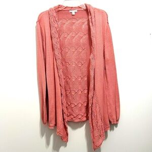 C Est 1946 Women’s Open Front Crochet Cardigan